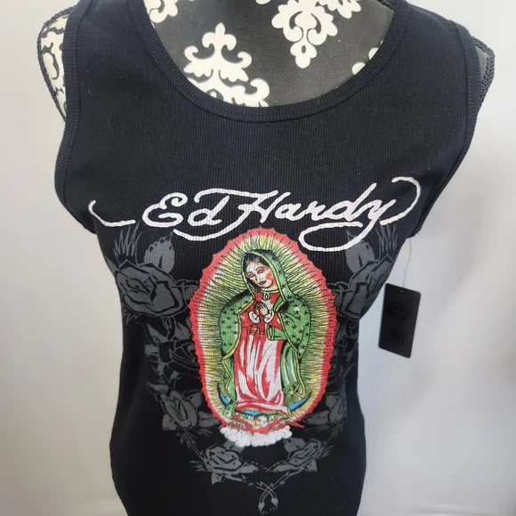 NWT Ed Hardy Black Graphic Dress - Picture 2 of 7